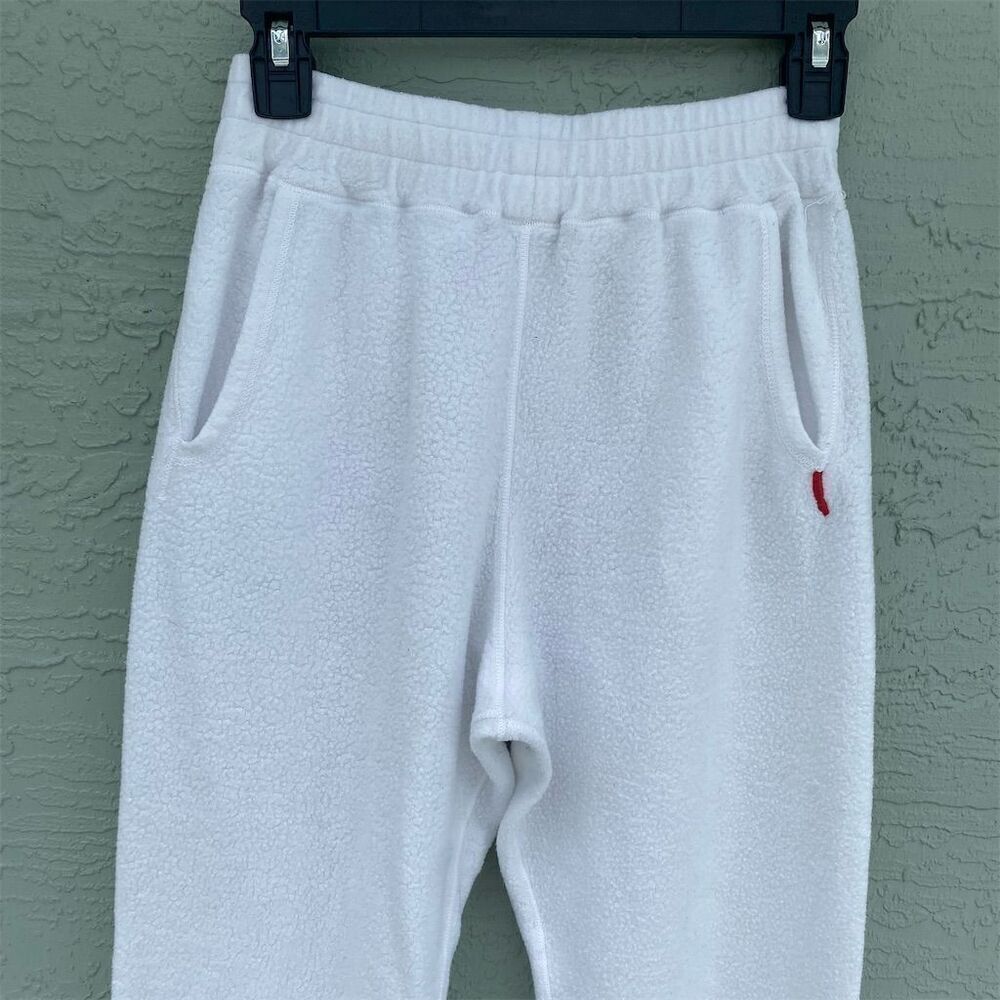 Lazy Rabbit White Fleece Joggers Xs Elastic Waist… - image 4